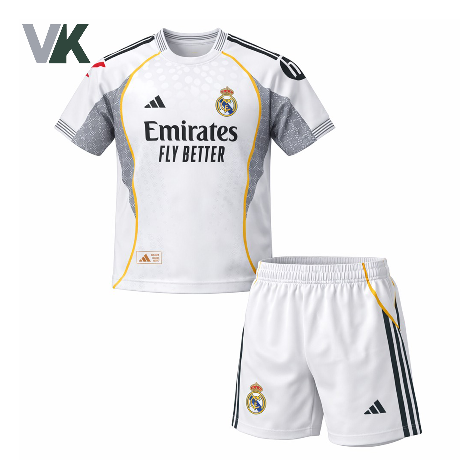 کیت باشگاهی (پسرانه) رئال مادرید (سفید) شماره 10 بازیکن MBAPP'E شناسه 10100535