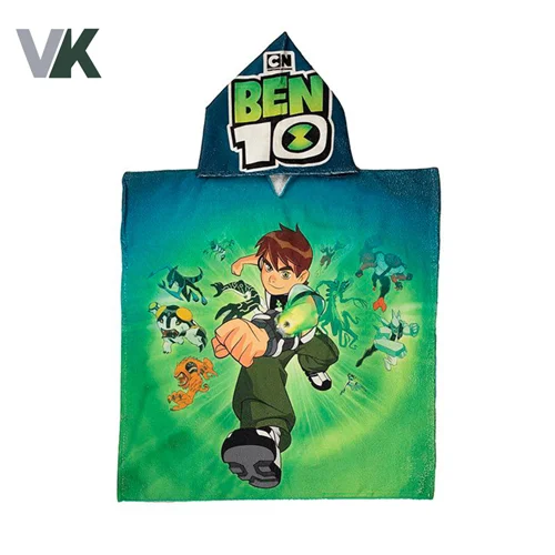 حوله پانچو بچه گانه شناسه 10100296 سایز 2 مناسب 6 تا 9 سال (طرح BEN 10)