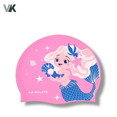 کلاه شنا بچه گانه چاپدار برند اتلتیک کد AT-7650 طرح نه