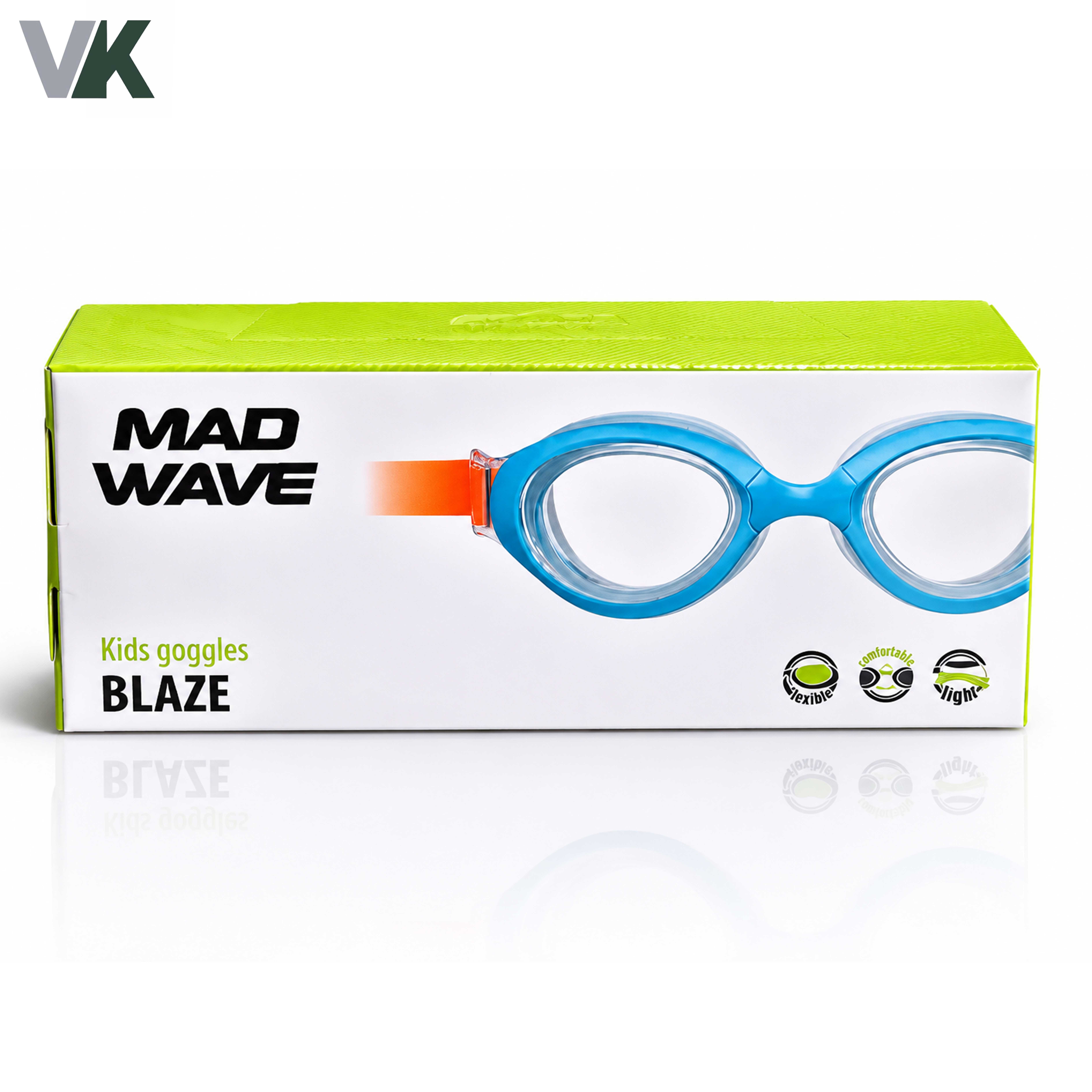 عینک شنا اورجینال برند MAD WAVE مدل BLAZE رنگ آبی-نارنجی شناسه 10100749