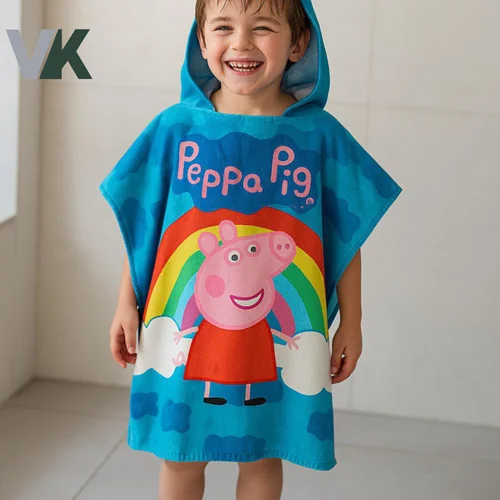 حوله پانچو بچه گانه شناسه 10100295 سایز 1 مناسب 3 تا 6 سال (طرح peppa)