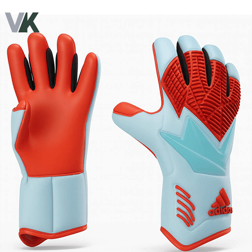 دستکش دروازه بانی مردانه پارچه ای برند آدیداس آج دار فیروزه ای سایز 10 شناسه 10100561