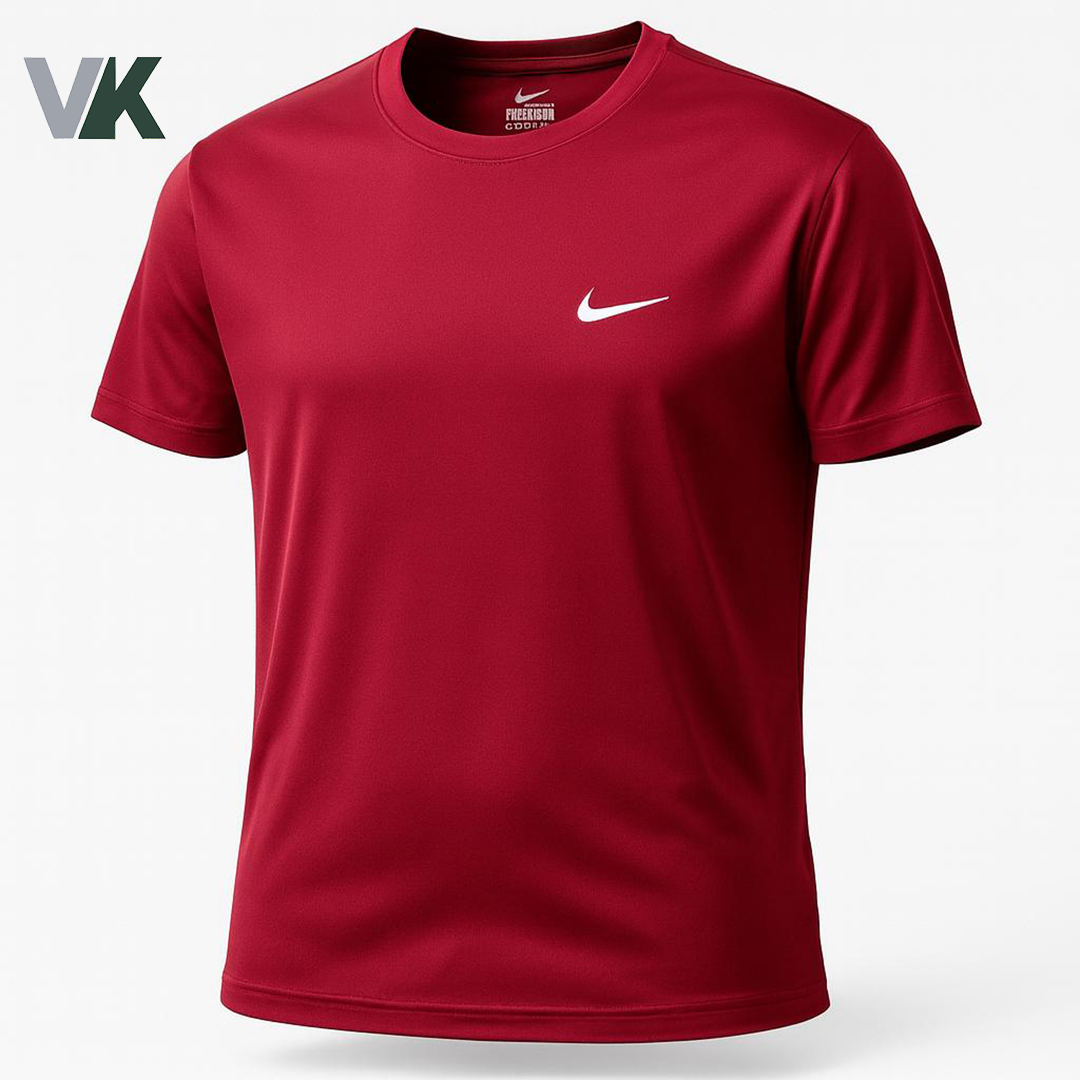 تیشرت ورزشی مردانه کد 1652 زرشکی نایک