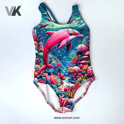 مایو دخترانه پارچه ضد کلر کد 5000 طرح 5